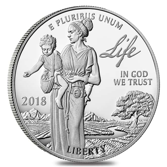 2018W USMINT Preamble to the Declaration of Independence Life 1oz Proof Platinum coin