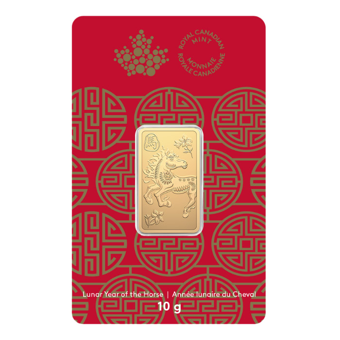 2026 10 gram Canada Lunar Year of the Horse Gold Reverse Proof Bar