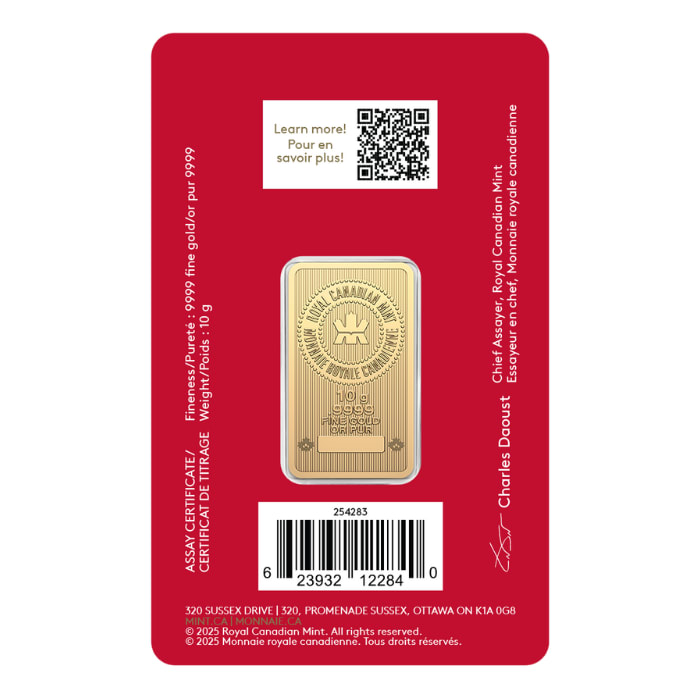 2026 10 gram Canada Lunar Year of the Horse Gold Reverse Proof Bar