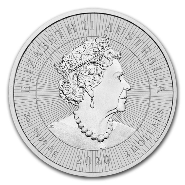 2020 Australia 2oz Kookaburra piedfort Silver BU coin