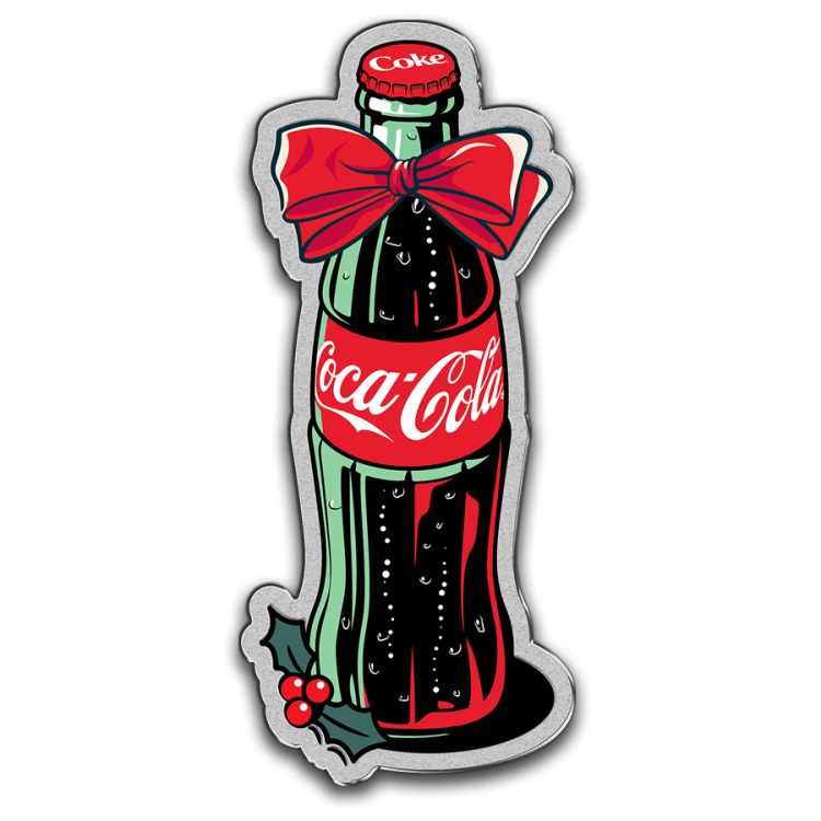 Coca Cola Holiday Bottle 1oz Silver coin