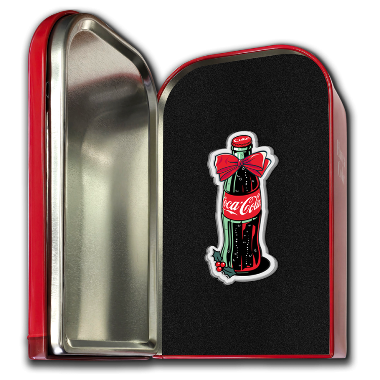 Coca Cola Holiday Bottle 1oz Silver coin