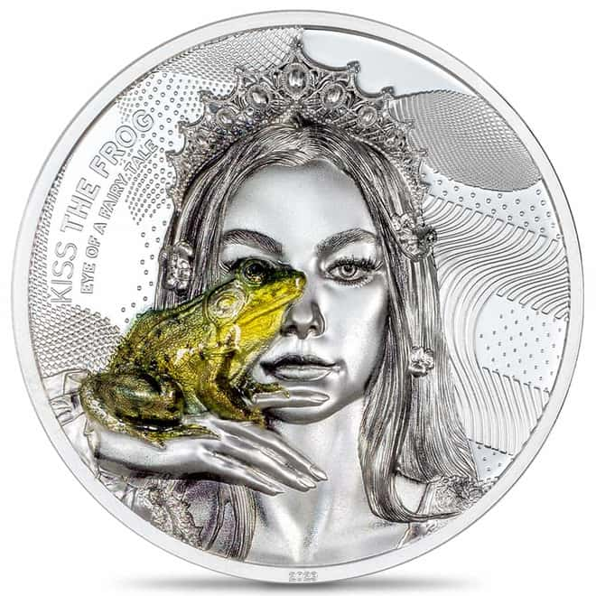 CIT Kiss the Frog Eye of a Fairytale 2oz coloured silver coin