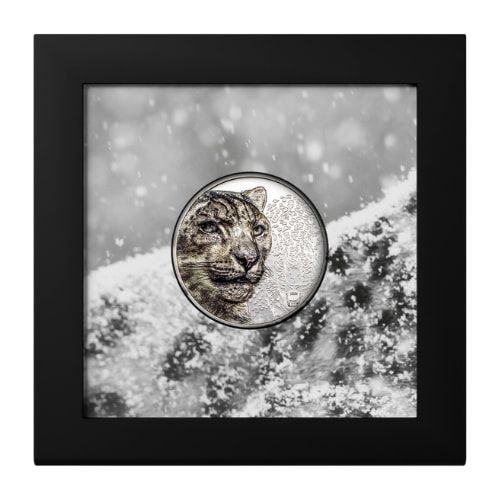CIT Snow Leopard 1oz coloured Proof silver coin