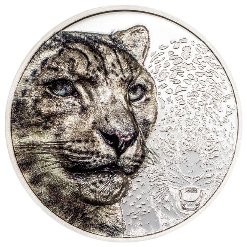 CIT Snow Leopard 1oz coloured Proof silver coin