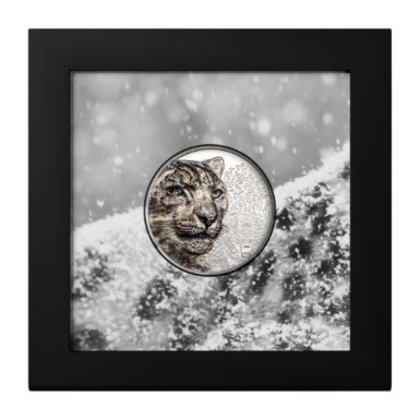 CIT Snow Leopard 1oz coloured Proof silver coin