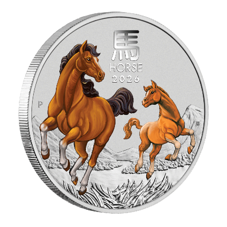 Australia 2026  Year of the Horse Coloured 1/2oz Silver Coin