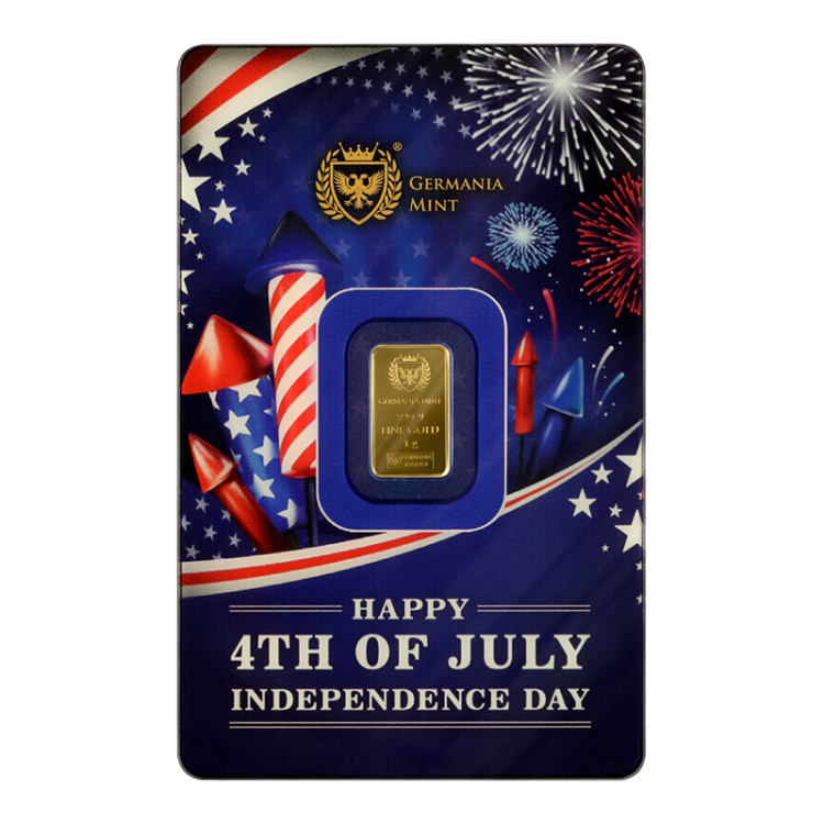 Germania mint 4th of july 1 gram Minted bar
