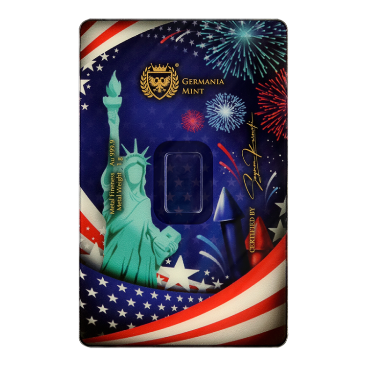 Germania mint 4th of july 1 gram Minted bar