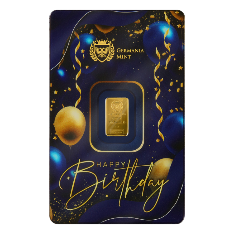 Germania mint happy birthday 1 gram Minted bar