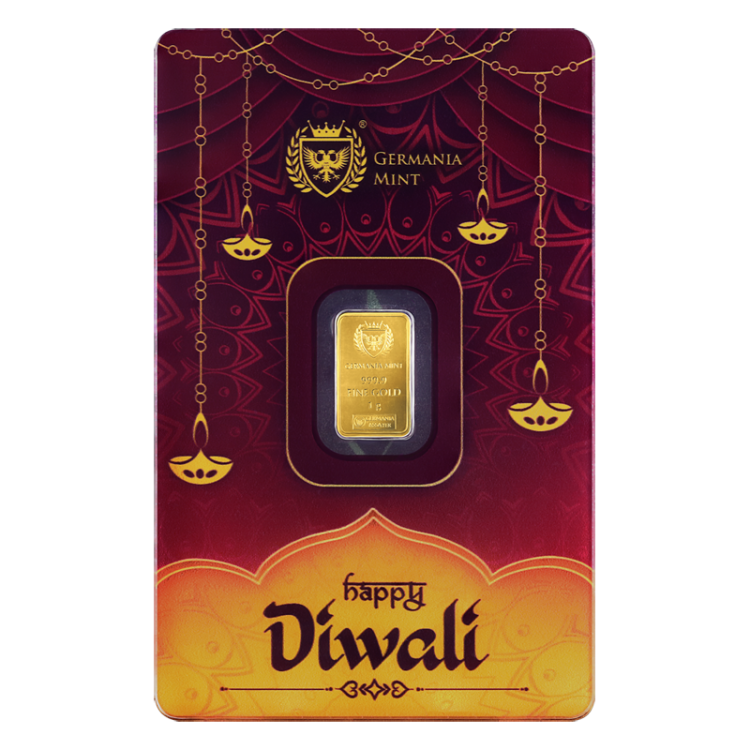 Germania mint Diwali 1 gram Minted bar