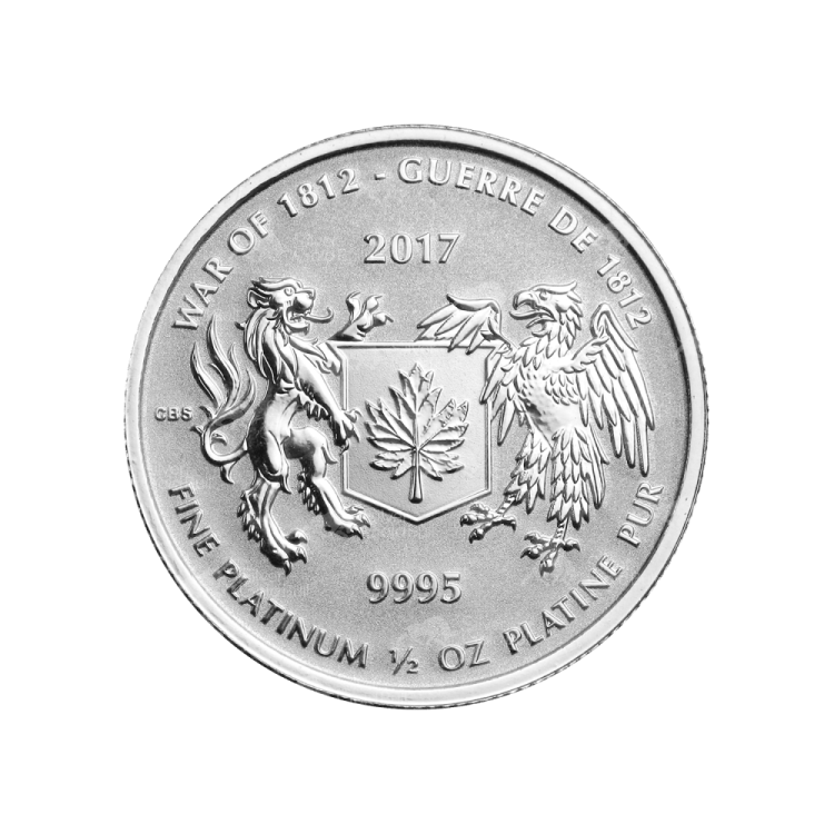 Canada 2017 Platinum War of 1812 1/2oz coin