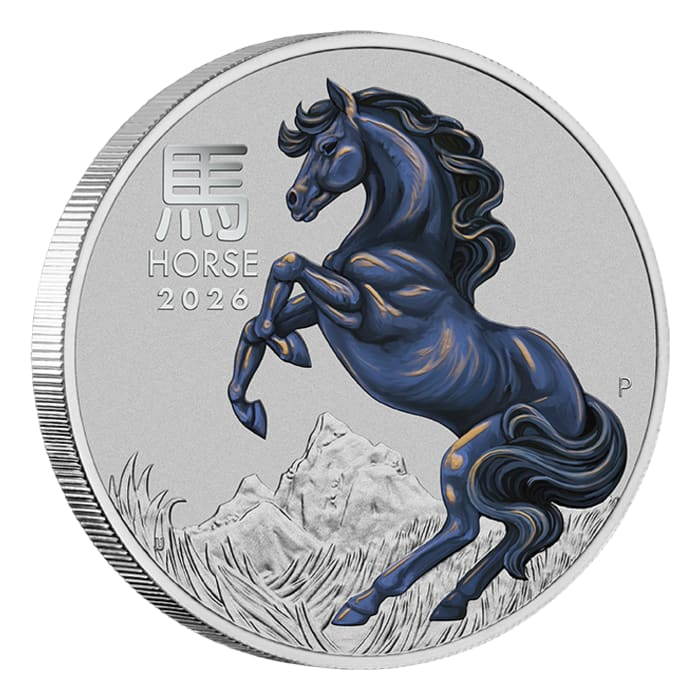 2026 Australia Year of the Horse 1oz Platinum Coloured coin