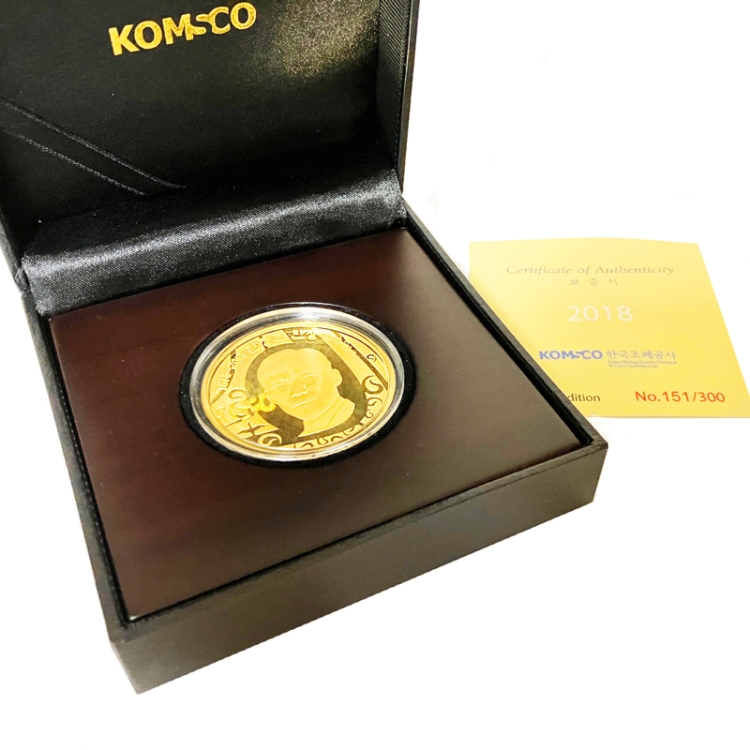 140th Anniversary of the Birth of Dosan Ahn Chang ho 1oz Gold Medal