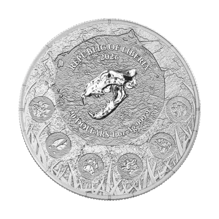 2026 Republic of Liberia Megafauna Cave Lion 1oz silver coin
