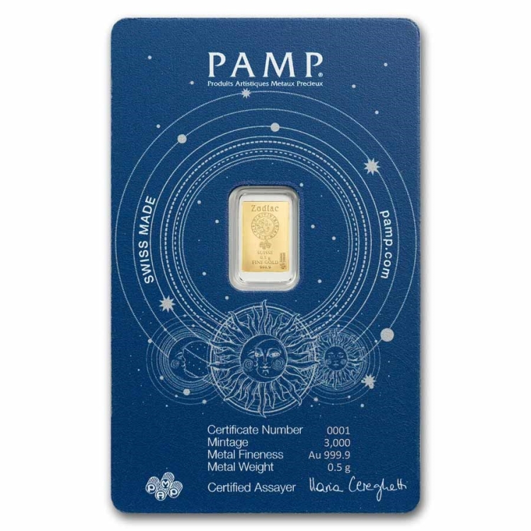 PAMP suisse Zodiacs LEO 0.5gram Minted bar