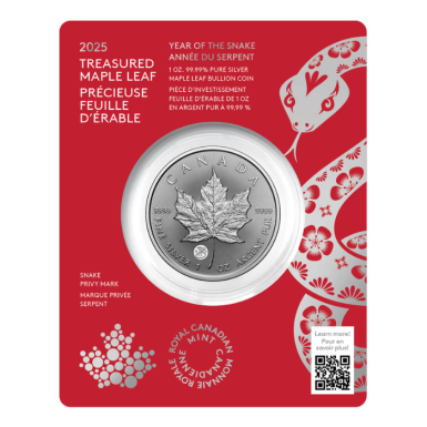 2025 Canada 1 oz Treasured Silver Maple Leaf snake Privy Coin (in Assay)
