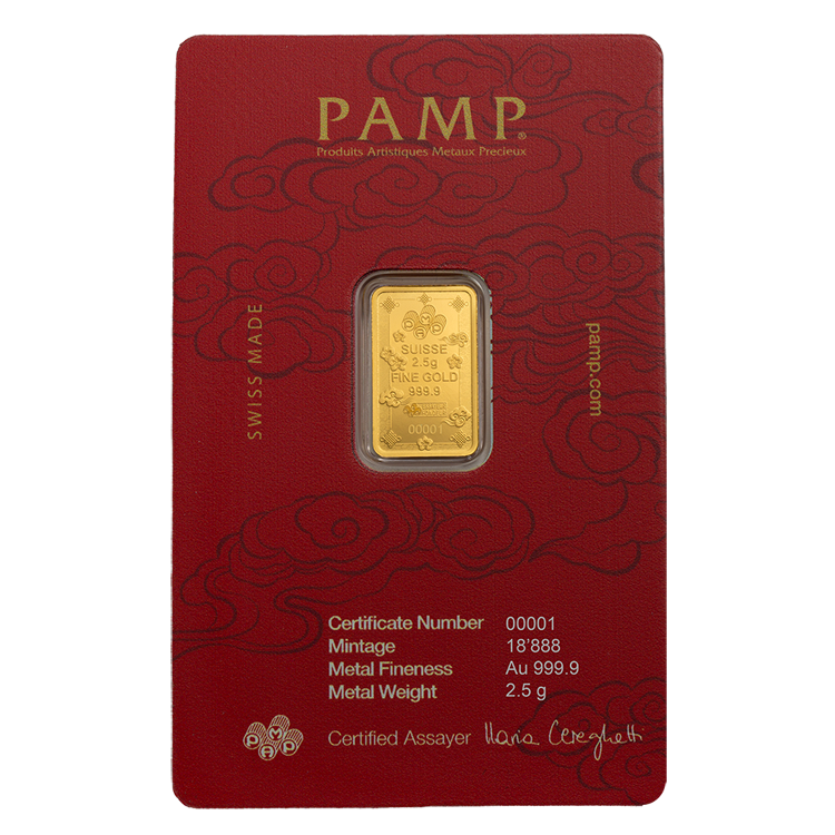 PAMP Suisse Lucky Cat 2.5g minted bar