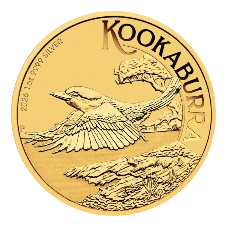 Australian 2026 Kookaburra 1oz Gold-plated Silver coin in Card (Coin Show Special Edition)
