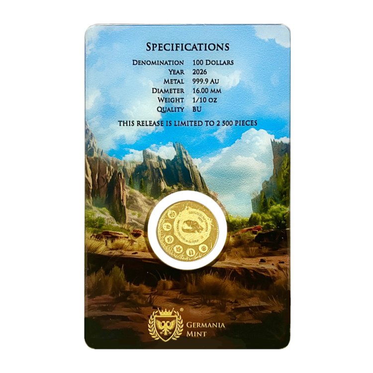 2026 Megafauna Cave Lion 1/10oz Gold coin in Assay