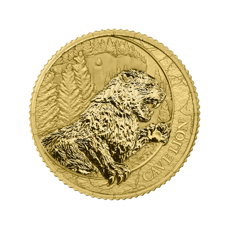 2026 Megafauna Cave Lion 1/10oz Gold coin in Assay