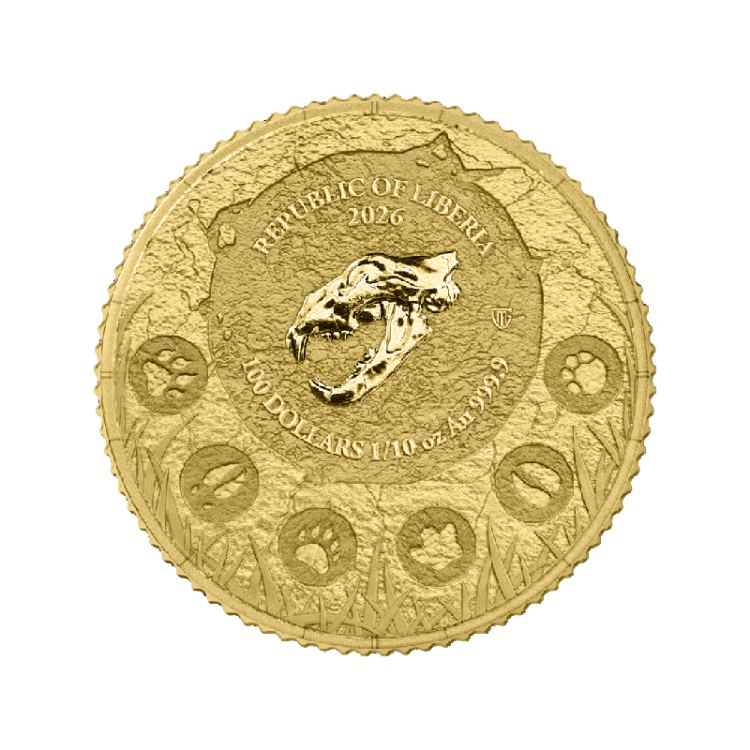 2026 Megafauna Cave Lion 1/10oz Gold coin in Assay