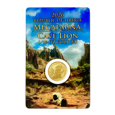 2026 Megafauna Cave Lion 1/10oz Gold coin in Assay