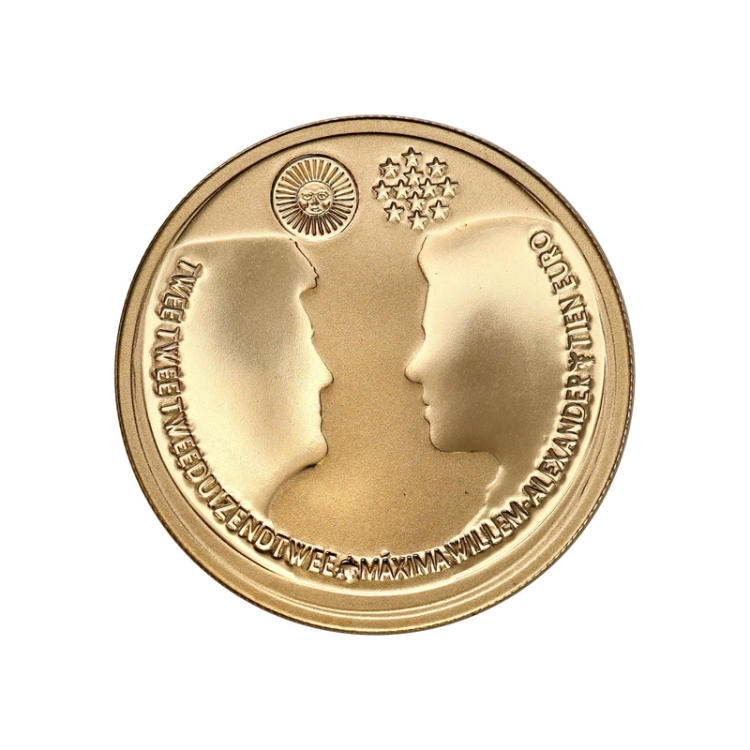 Netherlands 2002 marriage of willem and maxima Gold Proof Coin