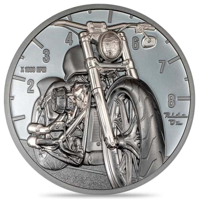 CIT The Journey Motorbike Antique Silver 2oz coin