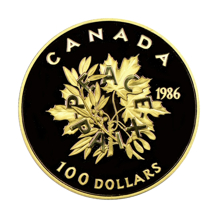 Canada 1986 International Year of Peace 1/2oz Gold proof coin