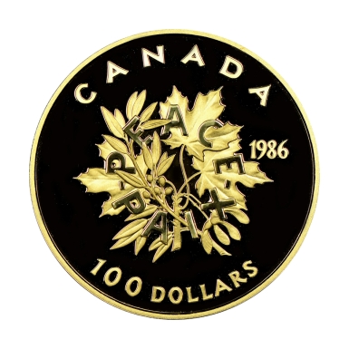 Canada 1986 International Year of Peace 1/2oz Gold proof coin
