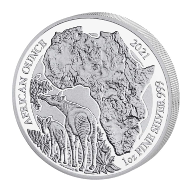 Rwanda African 1oz Okapi Silver Proof Coin