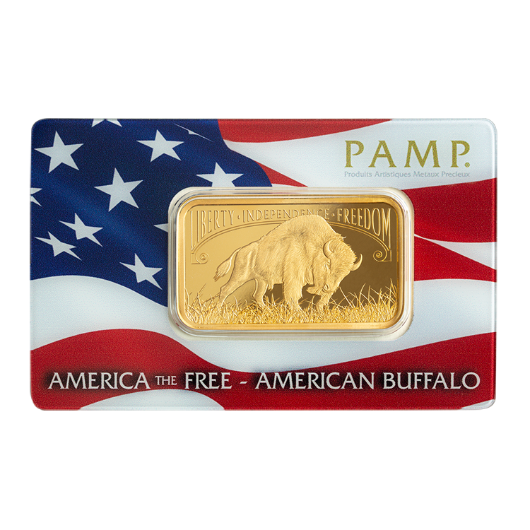 Pamp Suisse America the Free 1oz Buffalo Minted Bar
