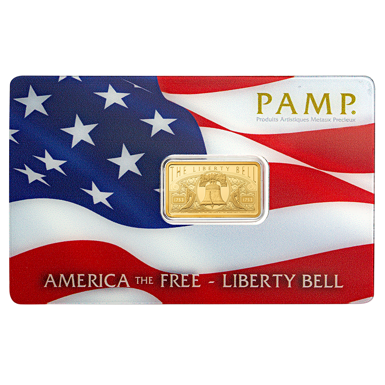 Pamp Suisse America the Free 5g Liberty bell Minted Bar