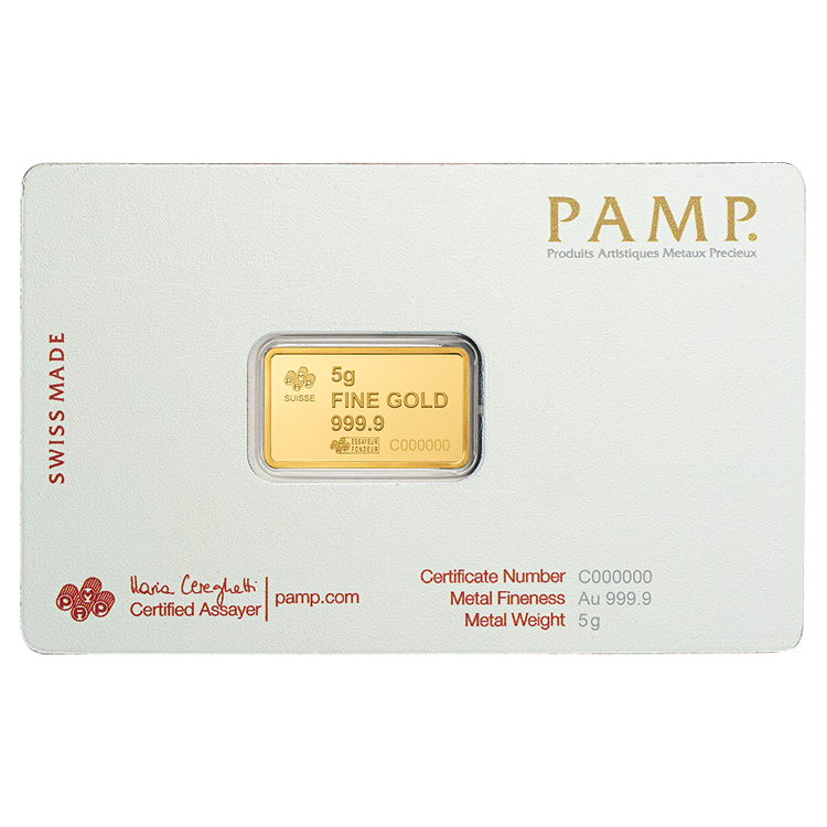 Pamp Suisse America the Free 5g Liberty bell Minted Bar