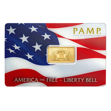 Pamp Suisse America the Free 5g Liberty bell Minted Bar
