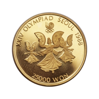 1988 Olympic Fan Dancing 1/2 oz Gold coin (BU/Proof)