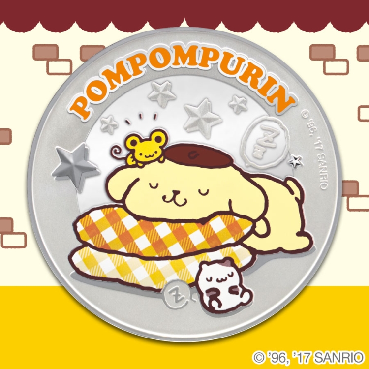Sanrio Pompompurin Sleepyhead 1oz Silver Proof