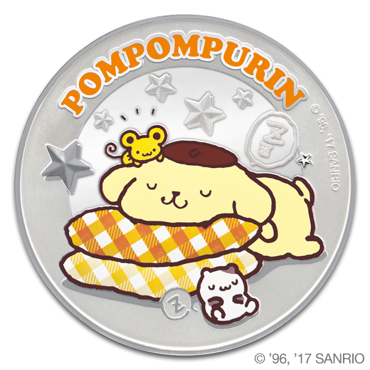 Sanrio Pompompurin Sleepyhead 1oz Silver Proof