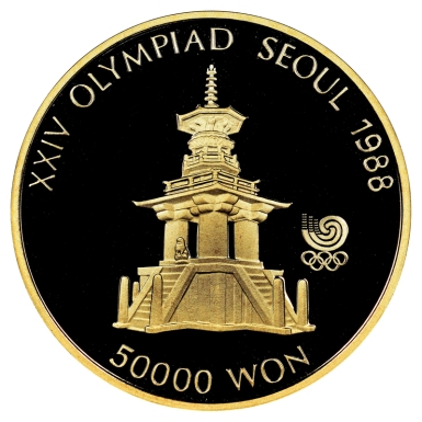 1988 Seoul Olympic 1oz Dabo Pagoda Proof Gold Coin