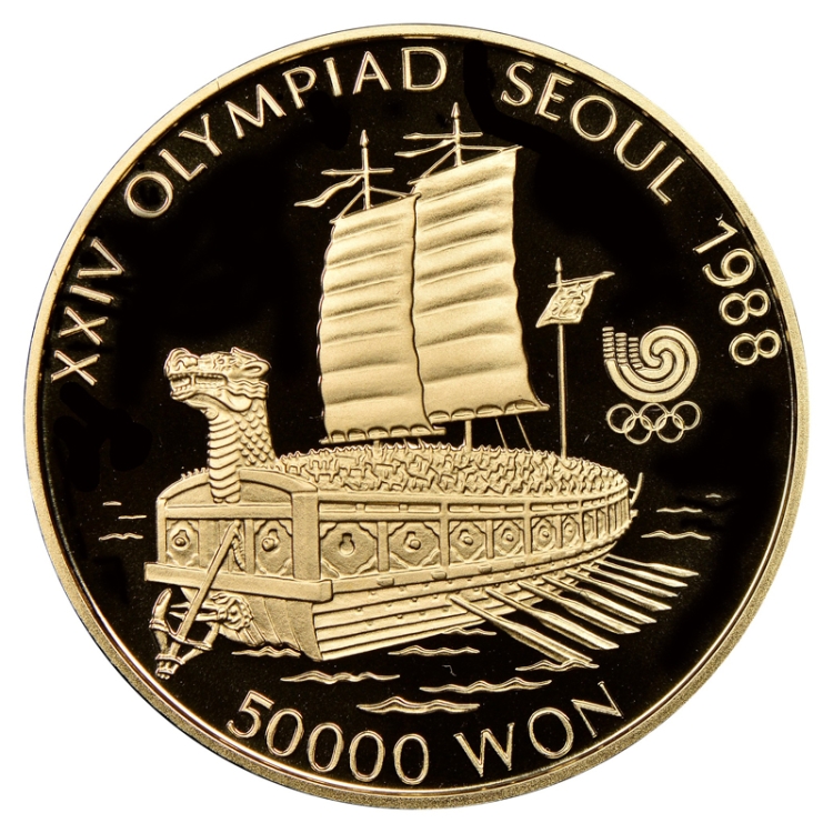 1988 Seoul Olympic 1oz Turtle Boat Proof Gold Coin