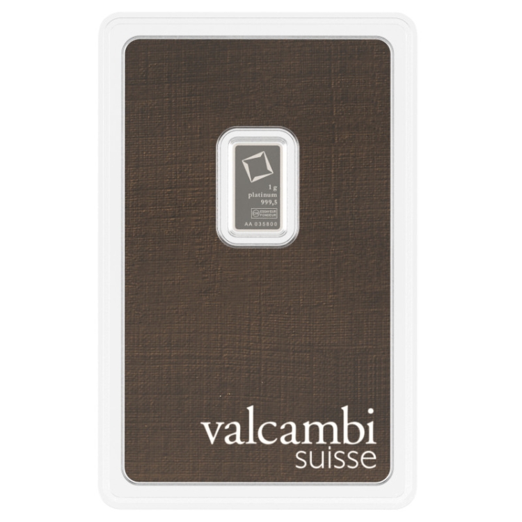 Valcambi Suisse 1g Platinum minted bar