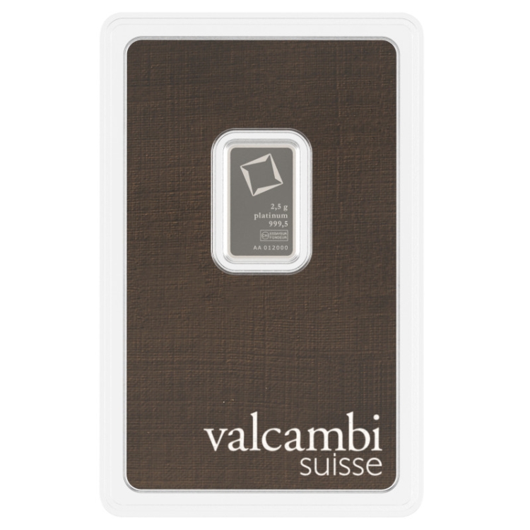 Valcambi Suisse 2.5g Platinum minted bar