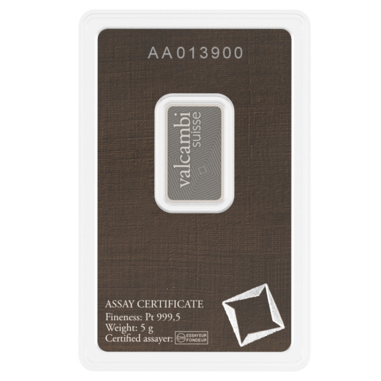 Valcambi Suisse 5g Platinum minted bar