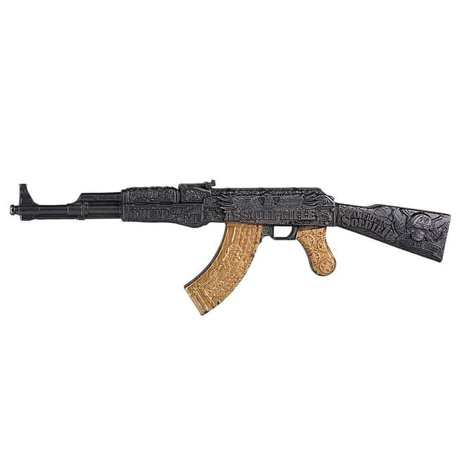 Assault Rifle 2 oz Silver Black and Gold Shaped Coin