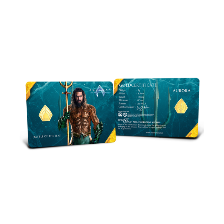 Aurora Marble Heros Aquaman 1g Gold bar