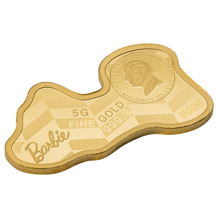 Pamp Suisse Barbie 5g Shaped Gold Coin Bar
