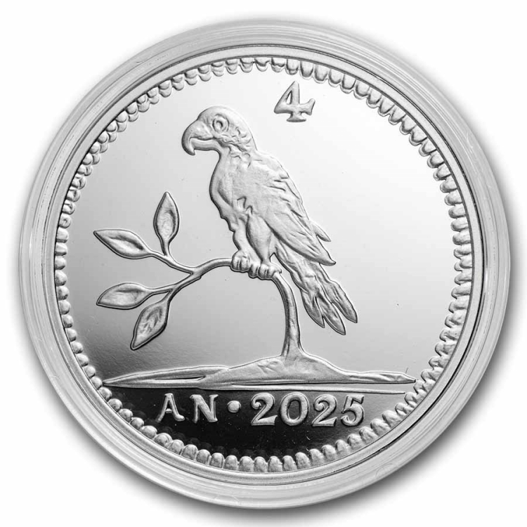 Netherlands 1 oz Silver Parrot Duit Restrike BU