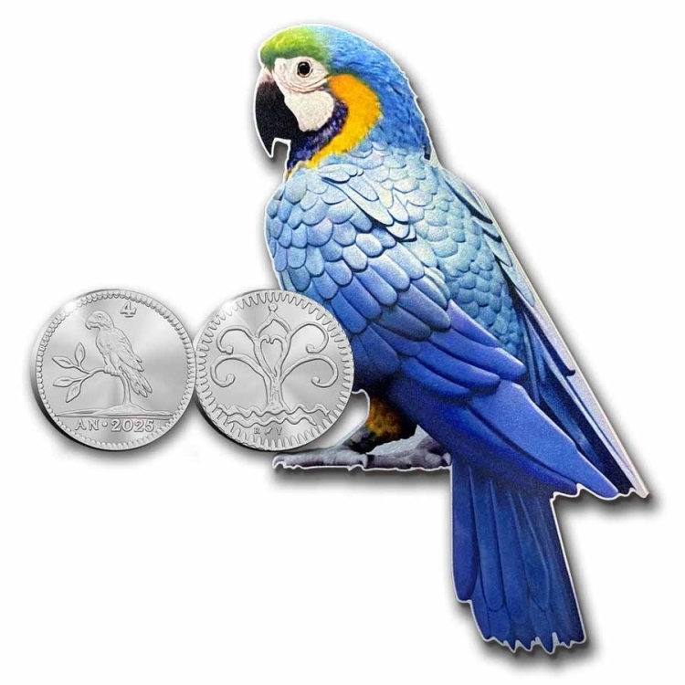 Netherlands 1 oz Silver Parrot Duit (w/Box&COA)