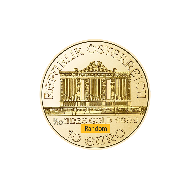 Austria Philharmonic 1/10oz Gold Coin BU (Random Year)